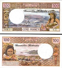 *100 Frankov Nové Hebridy (Vanuatu) 1977, P18d - Kliknutím na obrázok zatvorte -